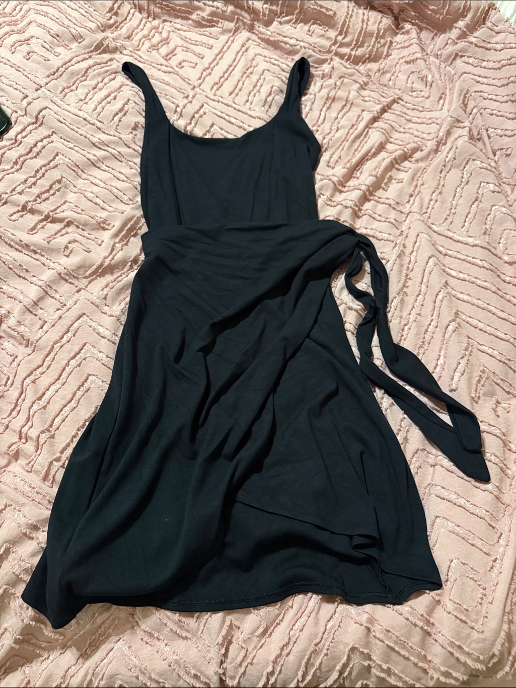 Aritzia Black Wrap Midi Dress